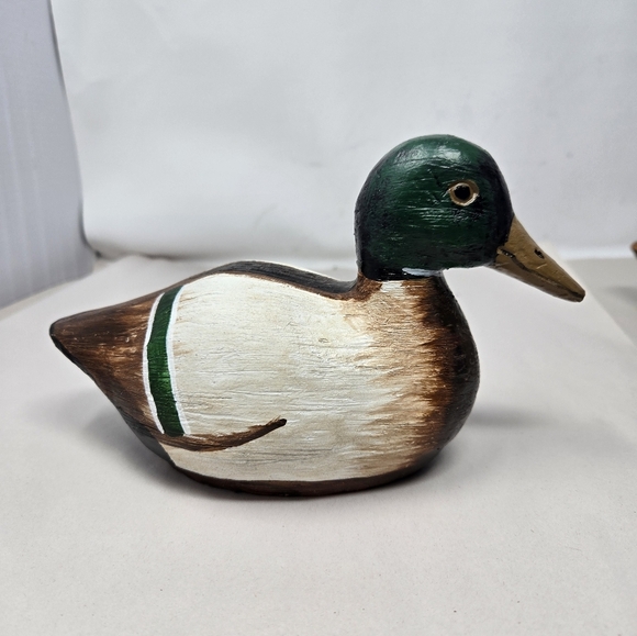 Family Of Ducks Dad, Mom & Baby 2 Larger Ones Resin Small Ceramic? Vtg Hand Made - Picture 4 of 13
